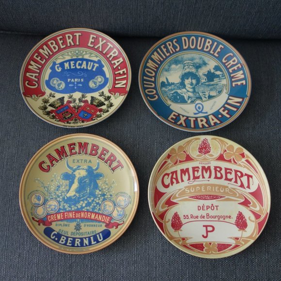 Vintage Set of Four(4) BIA Cordon Bleu Camembert 8" Ceramic Plates - Picture 1 of 9